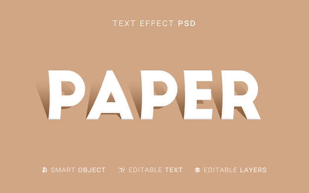 PSD efecto de texto en papel