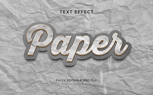 Efecto de texto en papel