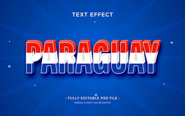PSD efecto de texto paraguayo