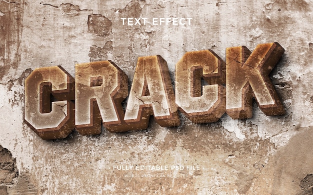 Efecto de texto en pared texturizada.