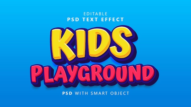 PSD efecto de texto de parque infantil