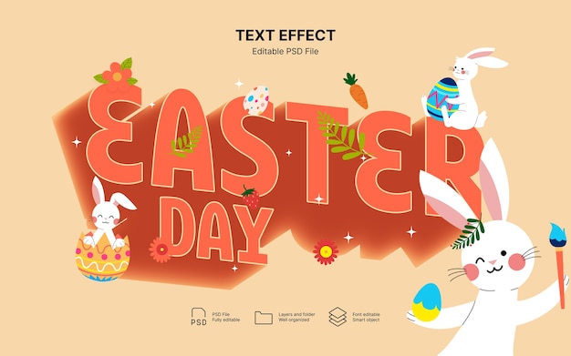 Efecto de texto de Pascua