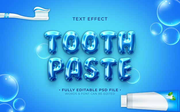 Efecto de texto de pasta de dientes
