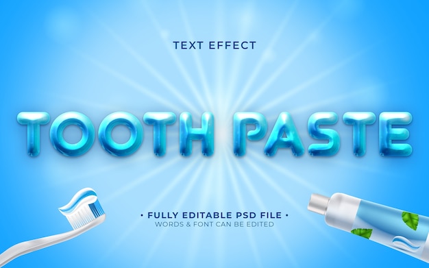 Efecto de texto de pasta de dientes