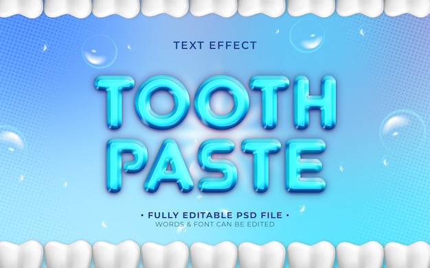 Efecto de texto de pasta de dientes