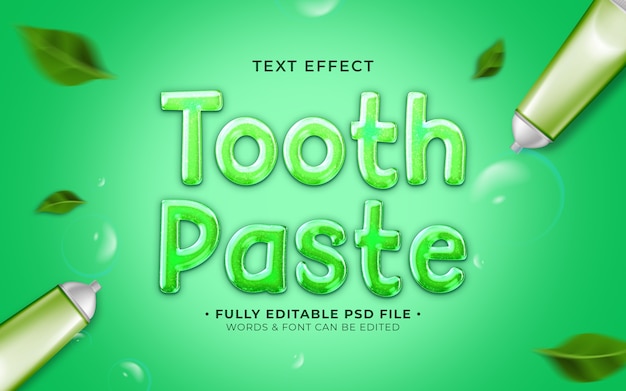 Efecto de texto de pasta de dientes
