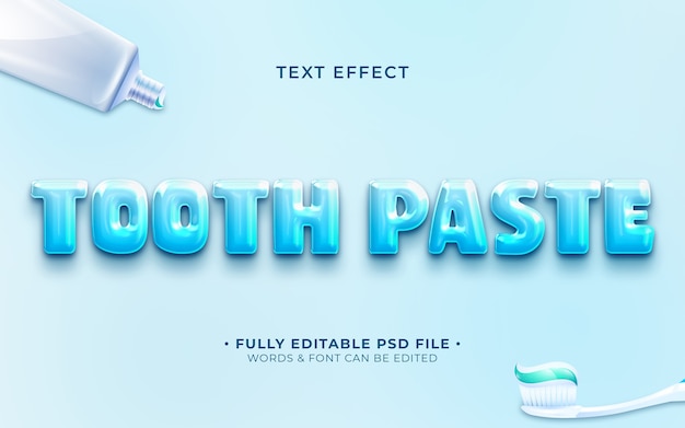 Efecto de texto de pasta de dientes