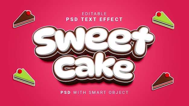 PSD efecto de texto de pastel dulce