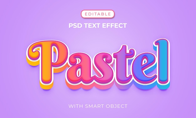 PSD efecto de texto pastel con lindo color.