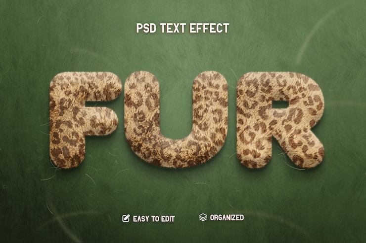 Efecto de texto de pelaje de leopardo