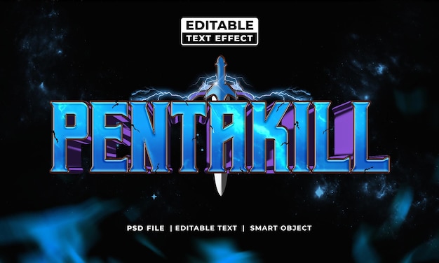 PSD efecto de texto pentakill