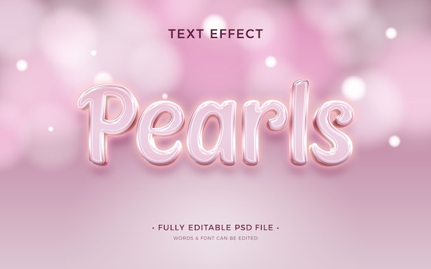 Efecto de texto de perla