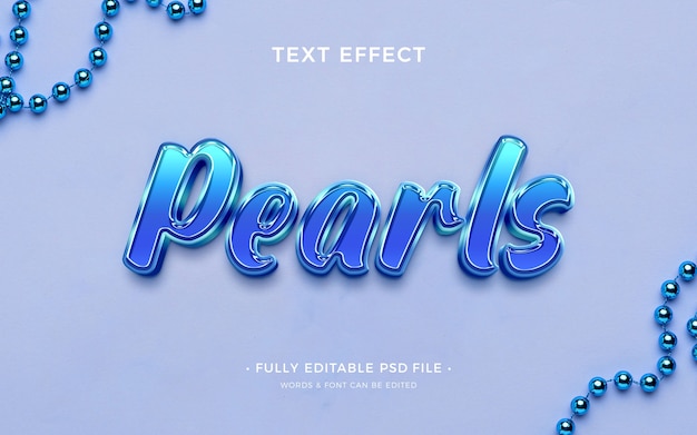 Efecto de texto de perlas