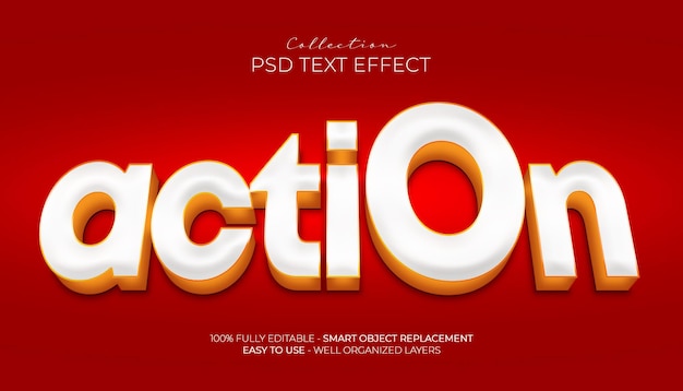 Efecto de texto personalizado de acción