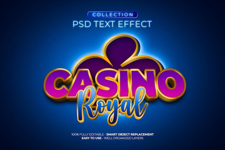 PSD efecto de texto personalizado de casino royal