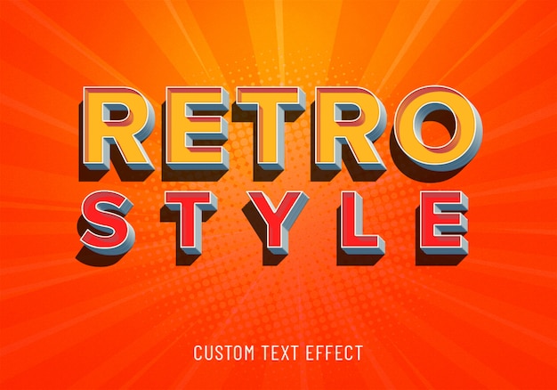 Efecto de texto personalizado de estilo retro
