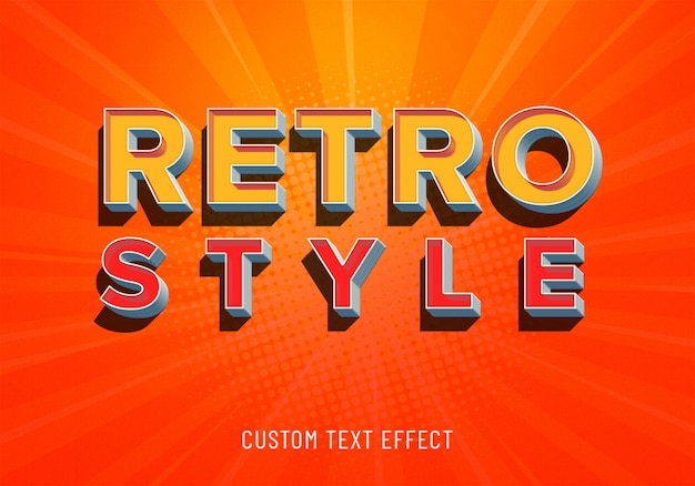 Efecto de texto personalizado de estilo retro