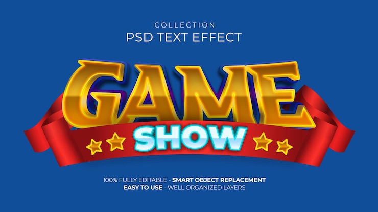 PSD efecto de texto personalizado del programa de juegos