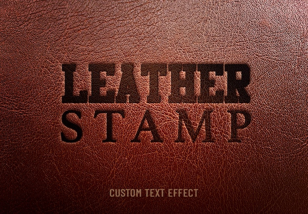 Efecto de texto personalizado sello de cuero