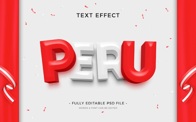 Efecto de texto de perú