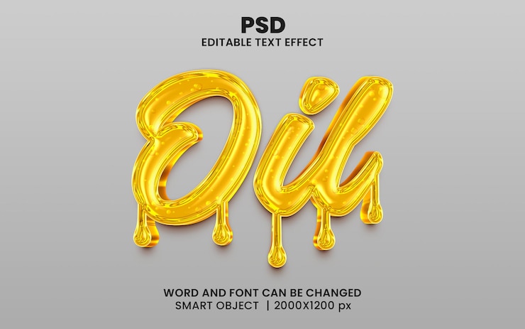 PSD efecto de texto de photoshop editable 3d al óleo estilo con fondo