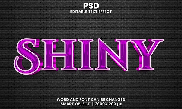 Efecto de texto de Photoshop editable 3d de lujo brillante Estilo con fondo