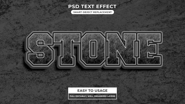 Efecto de texto de piedra