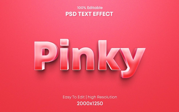 Efecto de texto pinky 3d psd