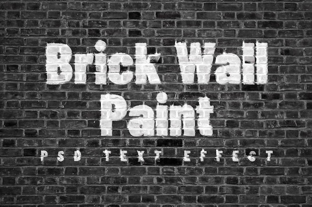 PSD efecto de texto de pintura de pared de ladrillo