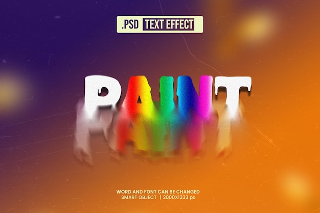 Efecto de texto de pintura PSD editable
