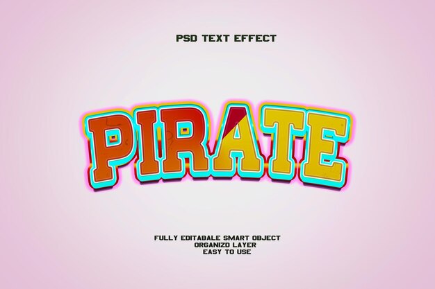 Efecto de texto pirata PSD