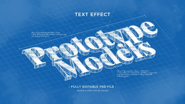PSD efecto de texto de plano