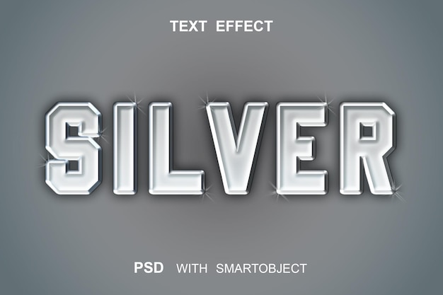 Efecto de texto plateado psd