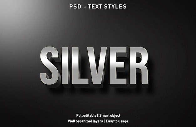 Efecto de texto plateado