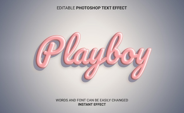 PSD efecto de texto de playboy editable