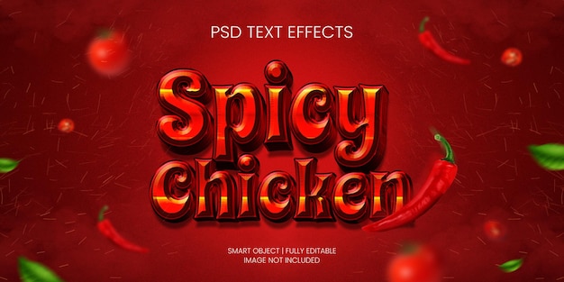 Efecto de texto de pollo picante