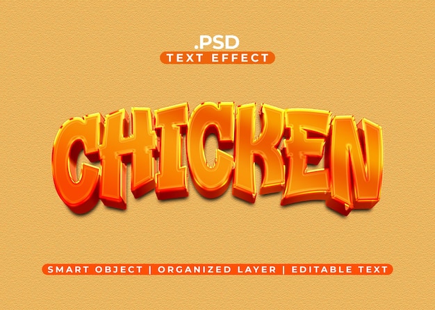 Efecto de texto de pollo