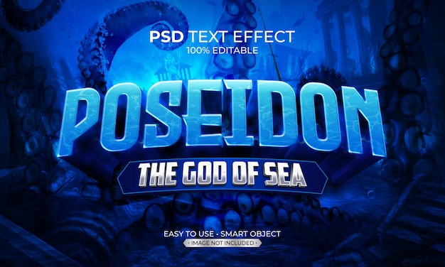 PSD efecto de texto poseidon