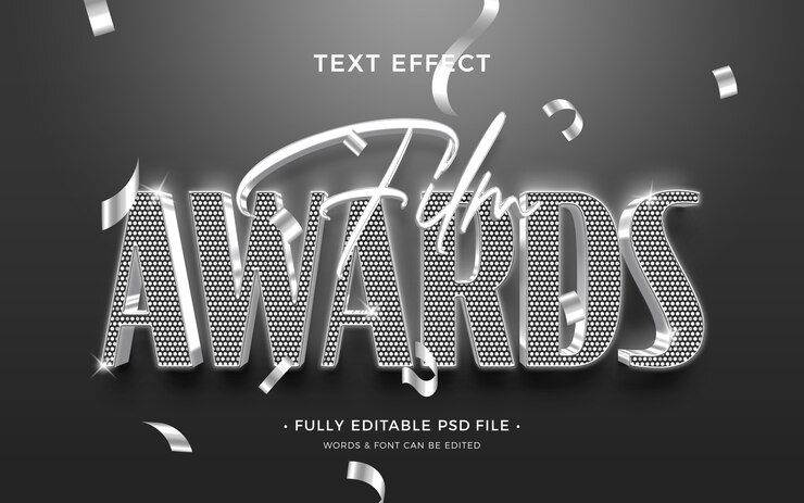 Efecto de texto de premio de película