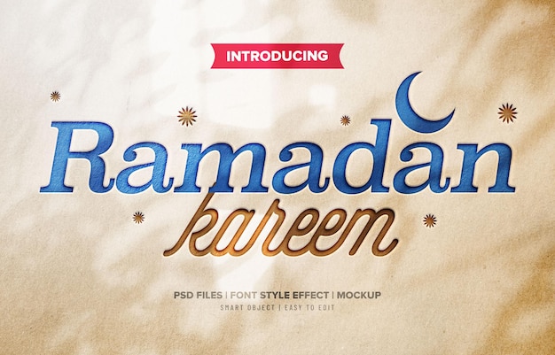 Efecto de texto premium ramadán kareem
