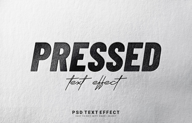 Efecto de texto presionado