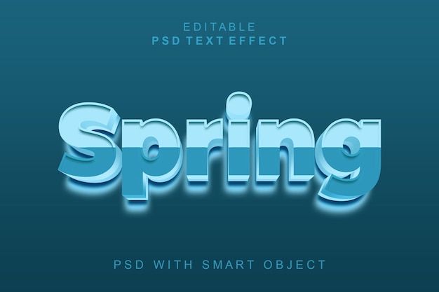 Efecto de texto de primavera 3d