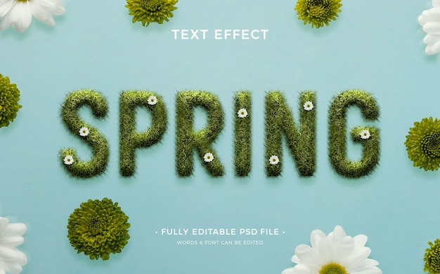 Efecto de texto de primavera