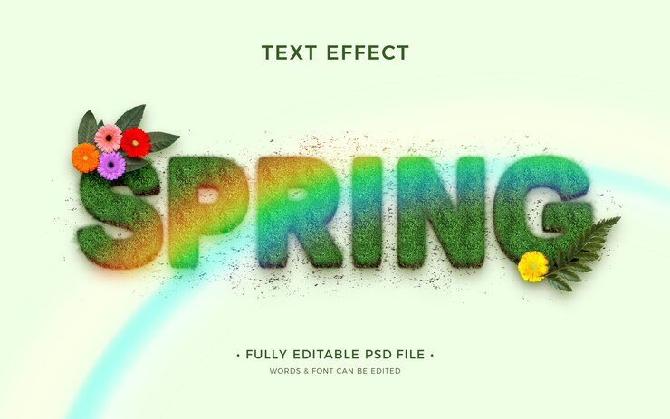 PSD efecto de texto de primavera