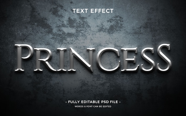 PSD efecto de texto princesa