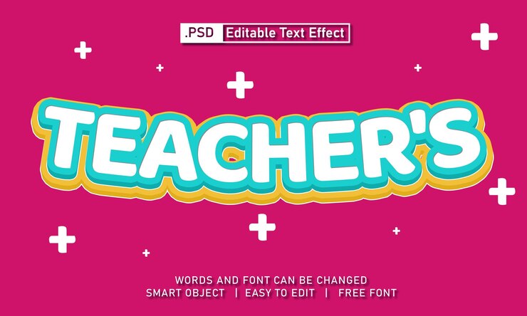 PSD efecto de texto del profesor