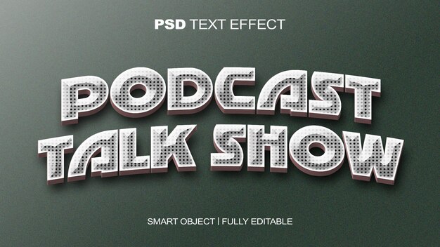 PSD efecto de texto de programa de entrevistas de podcast