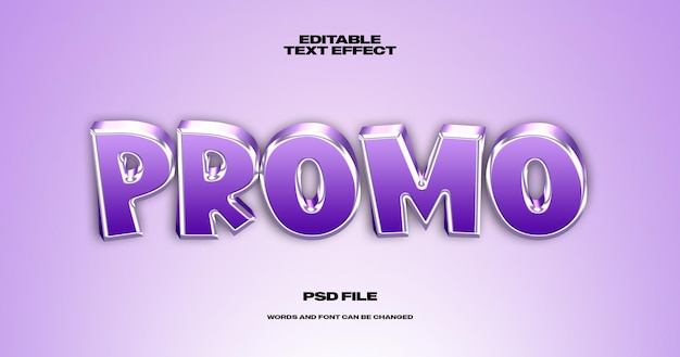 PSD efecto de texto promocional de estilo 3d de lujo editable