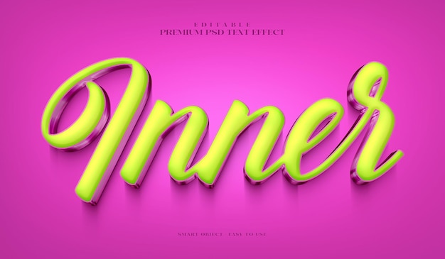 Efecto de texto psd 3d interno editable premium
