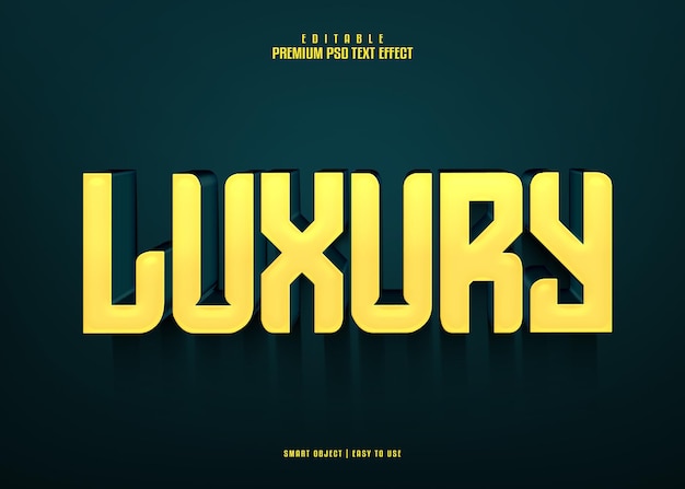 Efecto de texto psd 3d premium editable de lujo